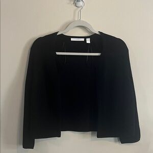 Hugo Boss Ribbed Cardigan Black L Quiet Luxury Viscose Cotton Minimalist Classic